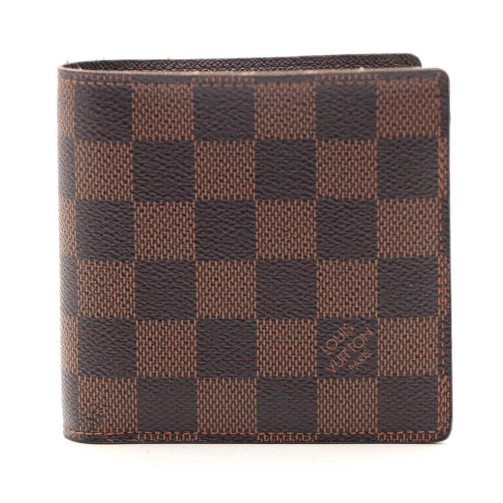 Louis Vuitton Portefeuille Marco Damier Bifold Wallet Leather Brown