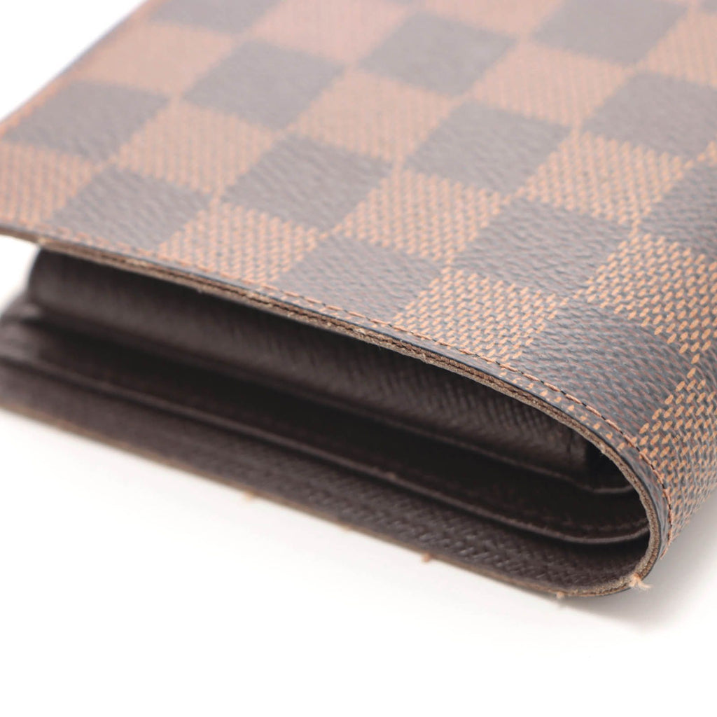 Louis Vuitton Portefeuille Marco Damier Bifold Wallet Leather Brown — view 5