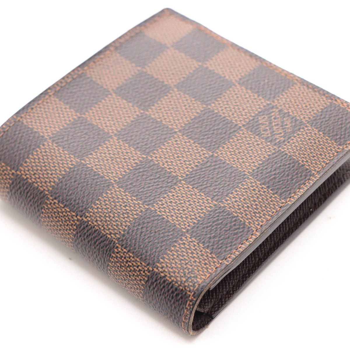 Louis Vuitton Portefeuille Marco Damier Bifold Wallet Leather Brown — view 4