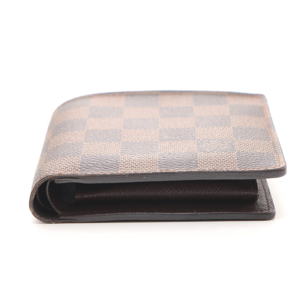 Louis Vuitton Portefeuille Marco Damier Bifold Wallet Leather Brown — view 3
