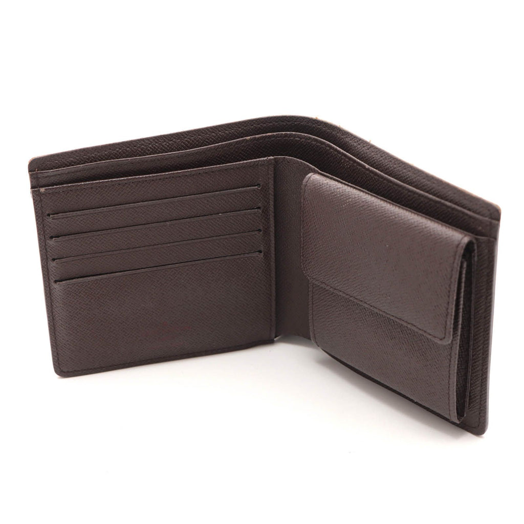 Louis Vuitton Portefeuille Marco Damier Bifold Wallet Leather Brown — view 8