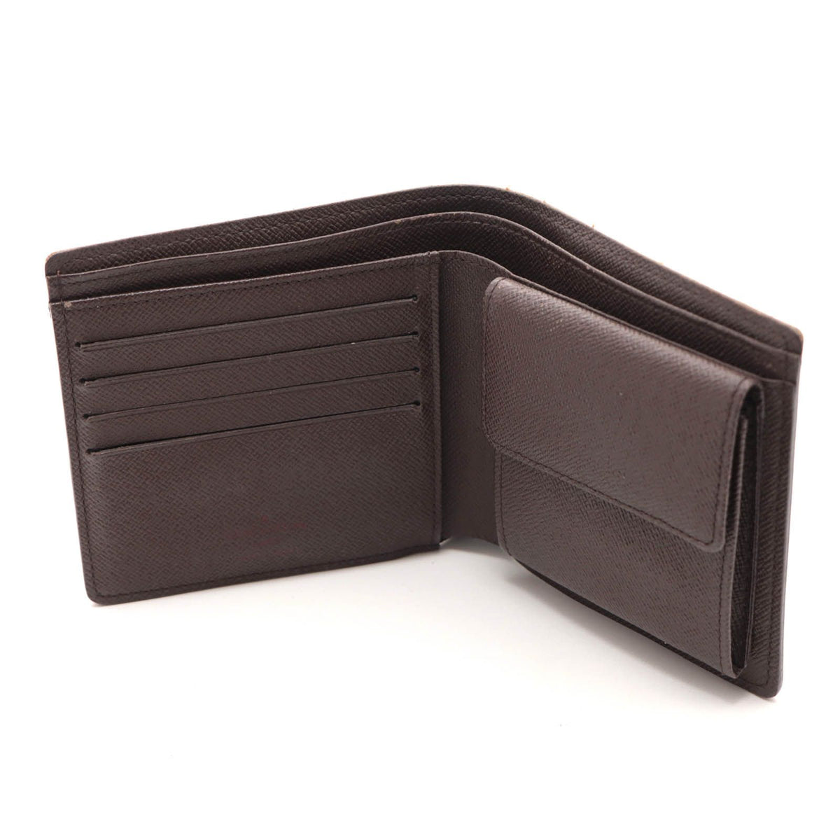 Louis Vuitton Portefeuille Marco Damier Bifold Wallet Leather Brown — view 8