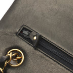 Chanel Quilted Double Flap 25 Chain Shoulder Black Lambskin Bag — view 6