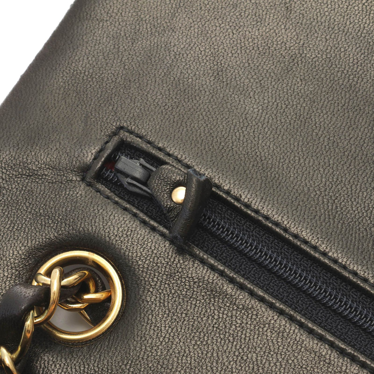 Chanel Quilted Double Flap 25 Chain Shoulder Black Lambskin Bag — view 6