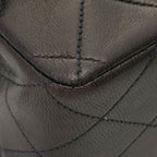 Chanel Quilted Double Flap 25 Chain Shoulder Black Lambskin Bag — view 4