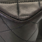 Chanel Quilted Double Flap 25 Chain Shoulder Black Lambskin Bag — view 5