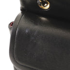 Chanel Quilted Double Flap 25 Chain Shoulder Black Lambskin Bag — view 7