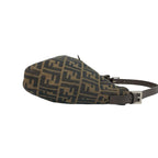 Fendi Vintage Zucca FF Logo Pattern Canvas Leather Shoulder Bag Brown — view 6