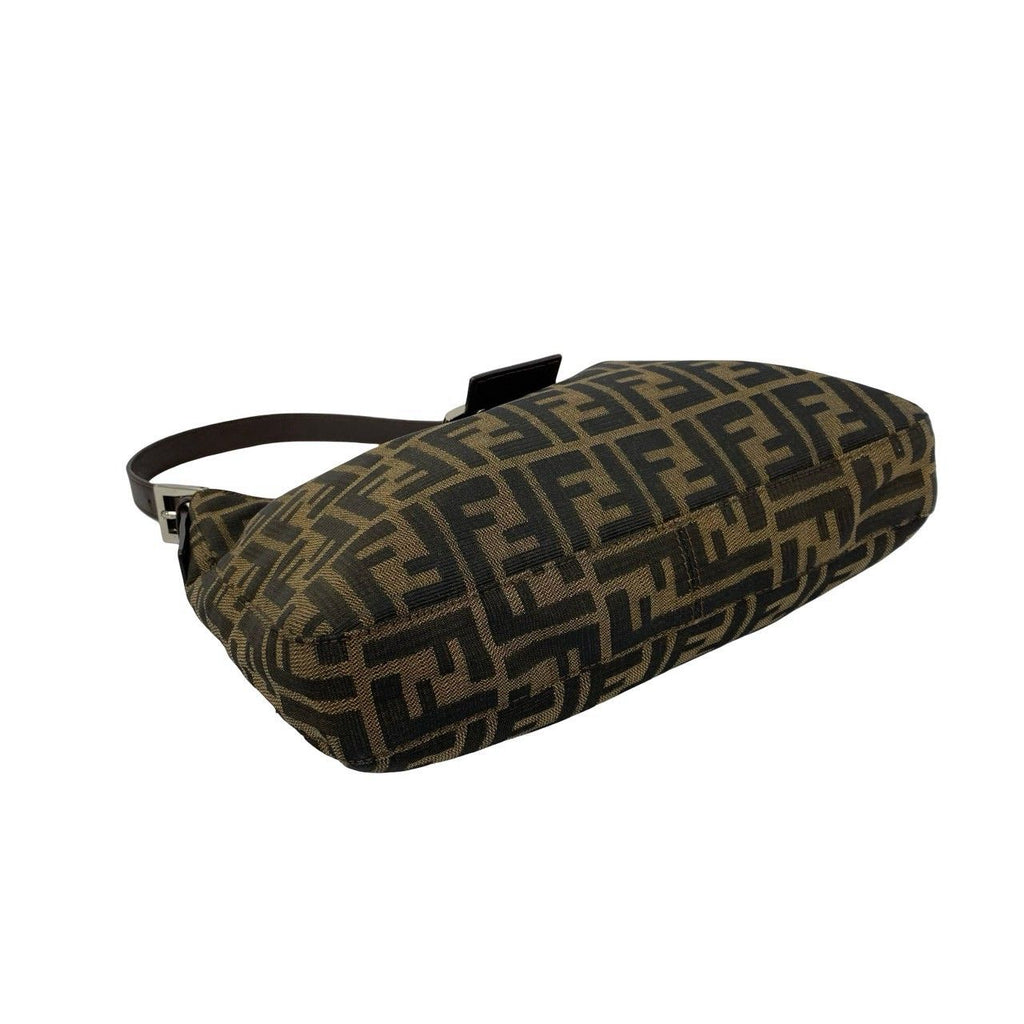 Fendi Vintage Zucca FF Logo Pattern Canvas Leather Shoulder Bag Brown — view 7