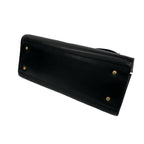 Celine Vintage Horse Carriage Logo Leather Tote Bag Black — view 8