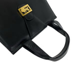 Celine Vintage Horse Carriage Logo Leather Tote Bag Black — view 4