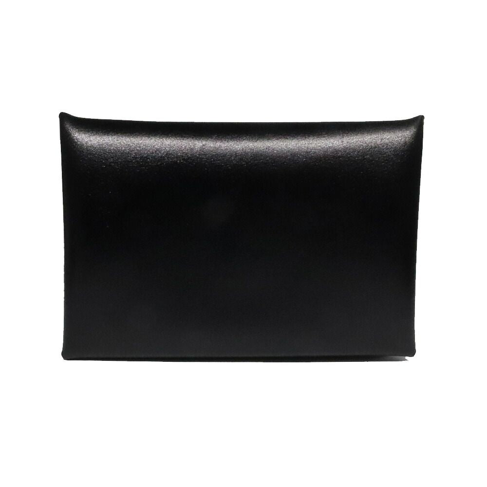 Hermes Calvi Box Calf Black Card Case
