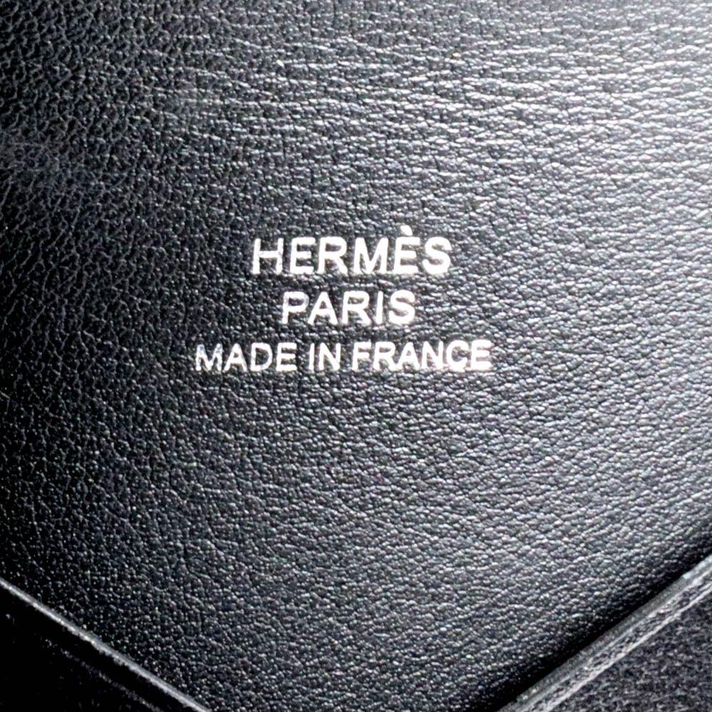Hermes Calvi Box Calf Black Card Case — view 6