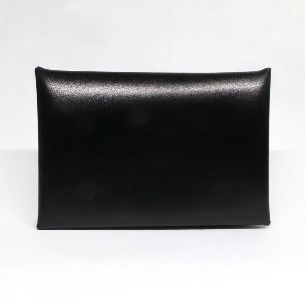 Hermes Calvi Box Calf Black Card Case — view 2