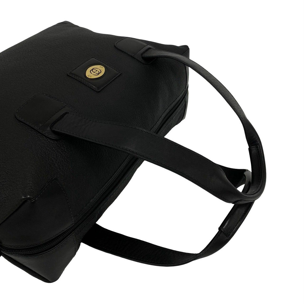 Gucci Vintage GG Logo Leather 2-Way Shoulder Bag Black — view 4