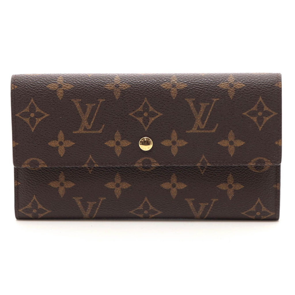 Louis Vuitton Porte Tresor International Monogram Wallet Leather Brown
