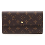Louis Vuitton Porte Tresor International Monogram Wallet Leather Brown