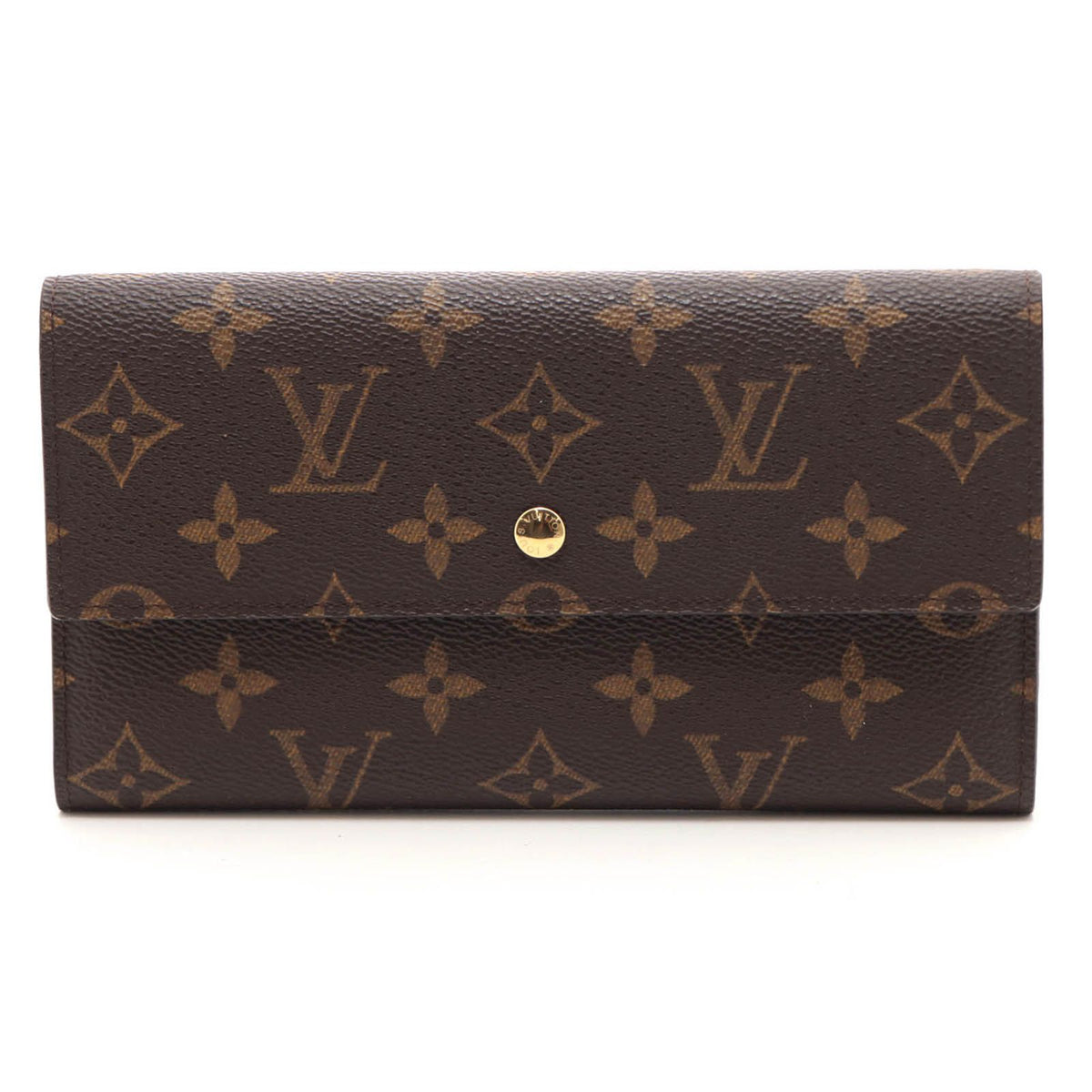 Louis Vuitton Porte Tresor International Monogram Wallet Leather Brown