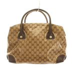 Gucci GG Crystal Crest Boston Bag Leather Beige Dark Brown — view 2
