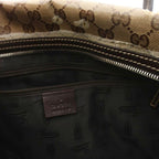 Gucci GG Crystal Crest Boston Bag Leather Beige Dark Brown — view 6