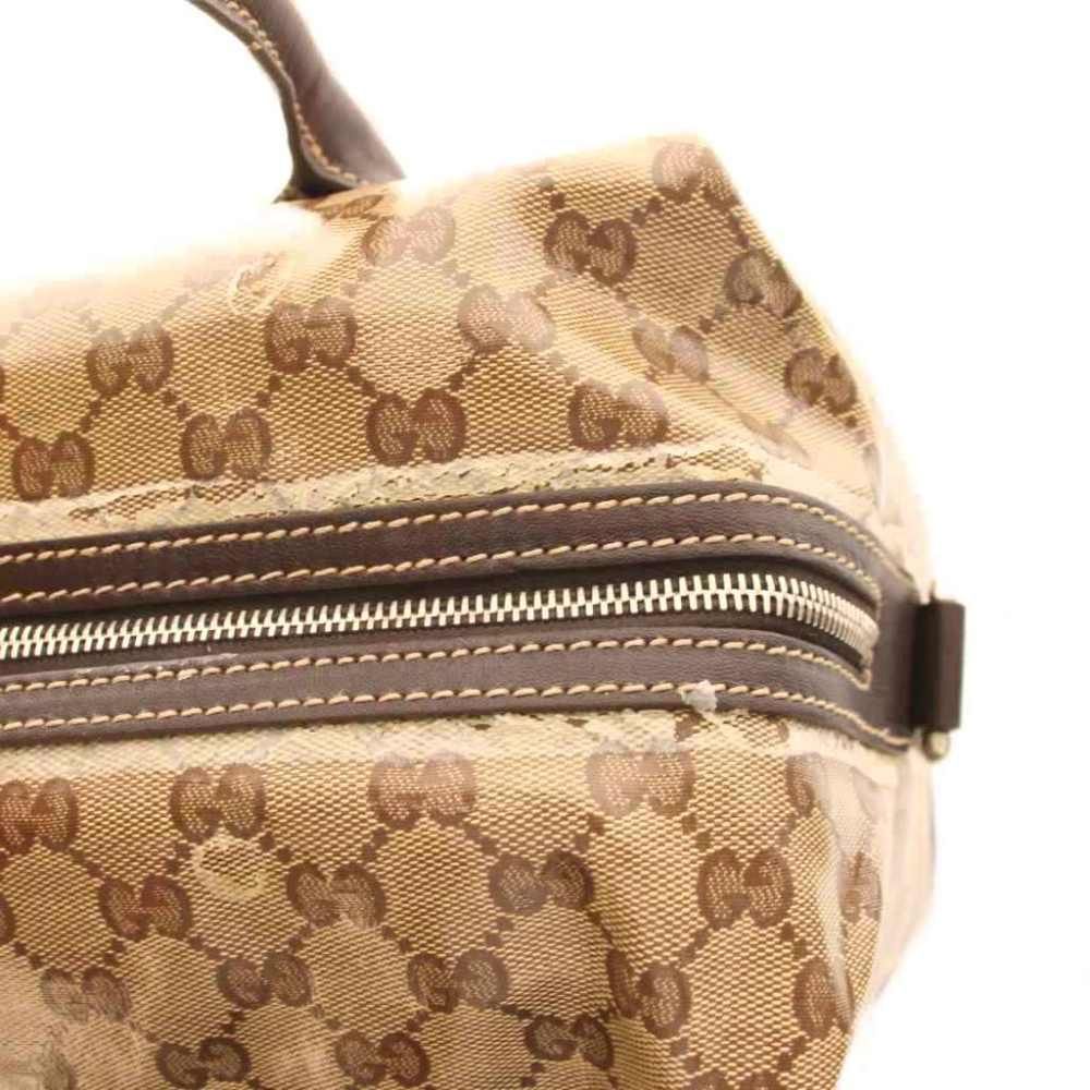 Gucci GG Crystal Crest Boston Bag Leather Beige Dark Brown — view 7