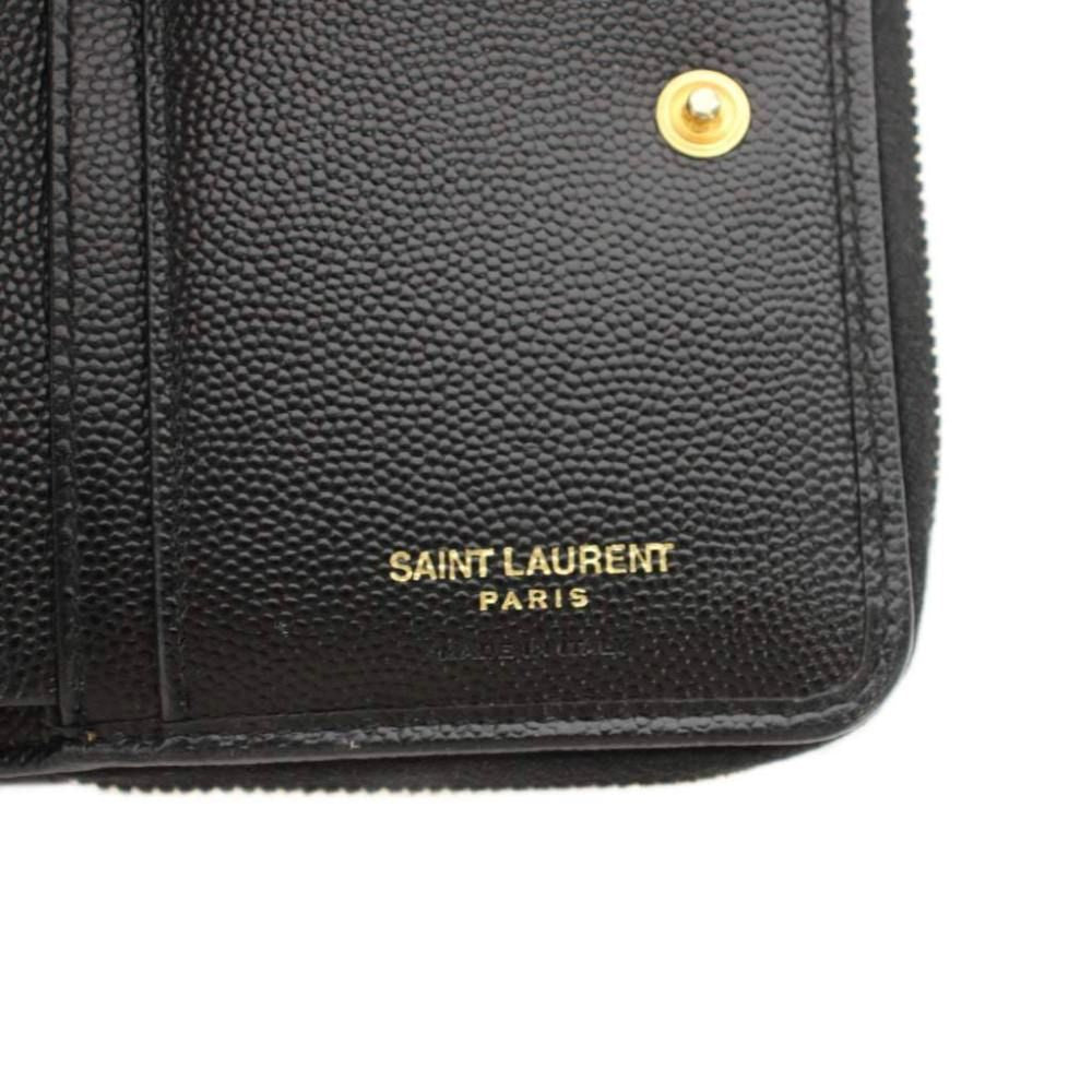 Saint Laurent Paris Matelasse Compact Zip Wallet Around Bifold Coin Purse — view 5