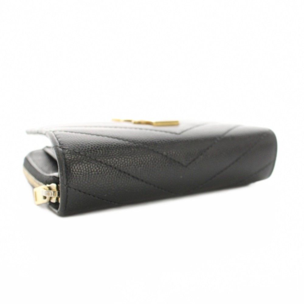 Saint Laurent Paris Matelasse Compact Zip Wallet Around Bifold Coin Purse — view 4