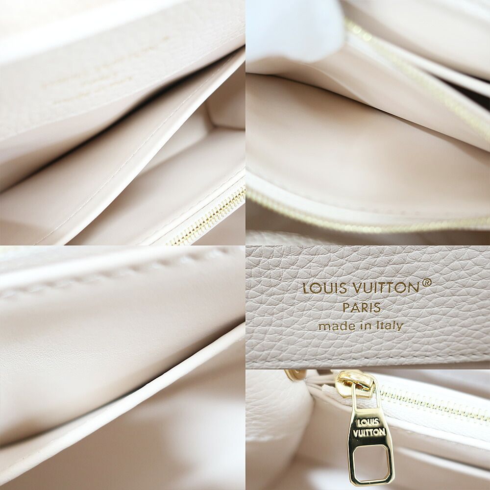 Louis Vuitton Capucines BB 2-Way Shoulder Bag Quartz Taurillon Leather White — view 7