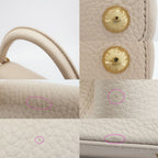 Louis Vuitton Capucines BB 2-Way Shoulder Bag Quartz Taurillon Leather White — view 8