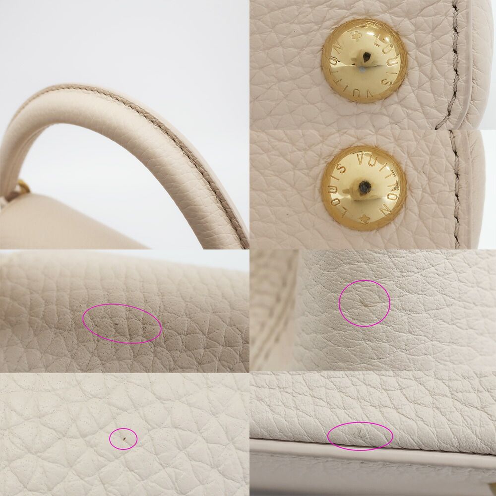 Louis Vuitton Capucines BB 2-Way Shoulder Bag Quartz Taurillon Leather White — view 8
