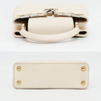 Louis Vuitton Capucines BB 2-Way Shoulder Bag Quartz Taurillon Leather White — view 3