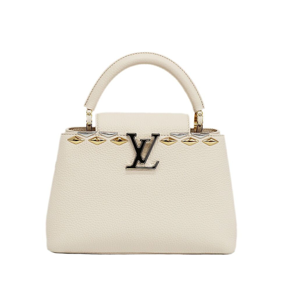 Louis Vuitton Capucines BB 2-Way Shoulder Bag Quartz Taurillon Leather White