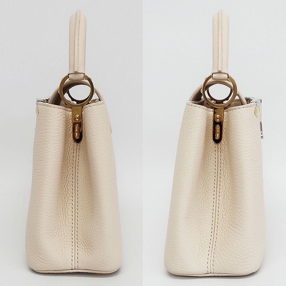 Louis Vuitton Capucines BB 2-Way Shoulder Bag Quartz Taurillon Leather White — view 4