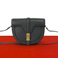 Celine 16 Saise Besace Logo Leather Mini Shoulder Bag Pochette Gray