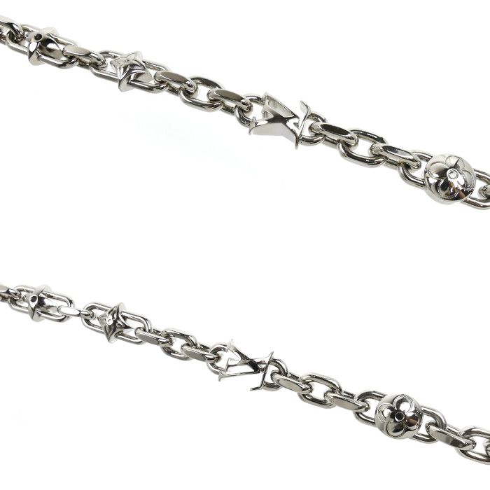 Louis Vuitton Metal LV Monogram Lovers Chain Bracelet 22.5 — view 2