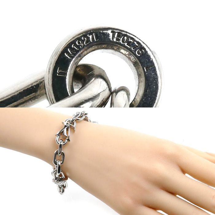 Louis Vuitton Metal LV Monogram Lovers Chain Bracelet 22.5 — view 4