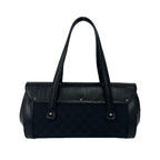 Gucci Vintage Gucci Bamboo GG Logo Leather Canvas Handbag Bag Black — view 3