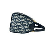 Dior Vintage Trotter Logo Leather Mini Boston Bag Navy — view 6