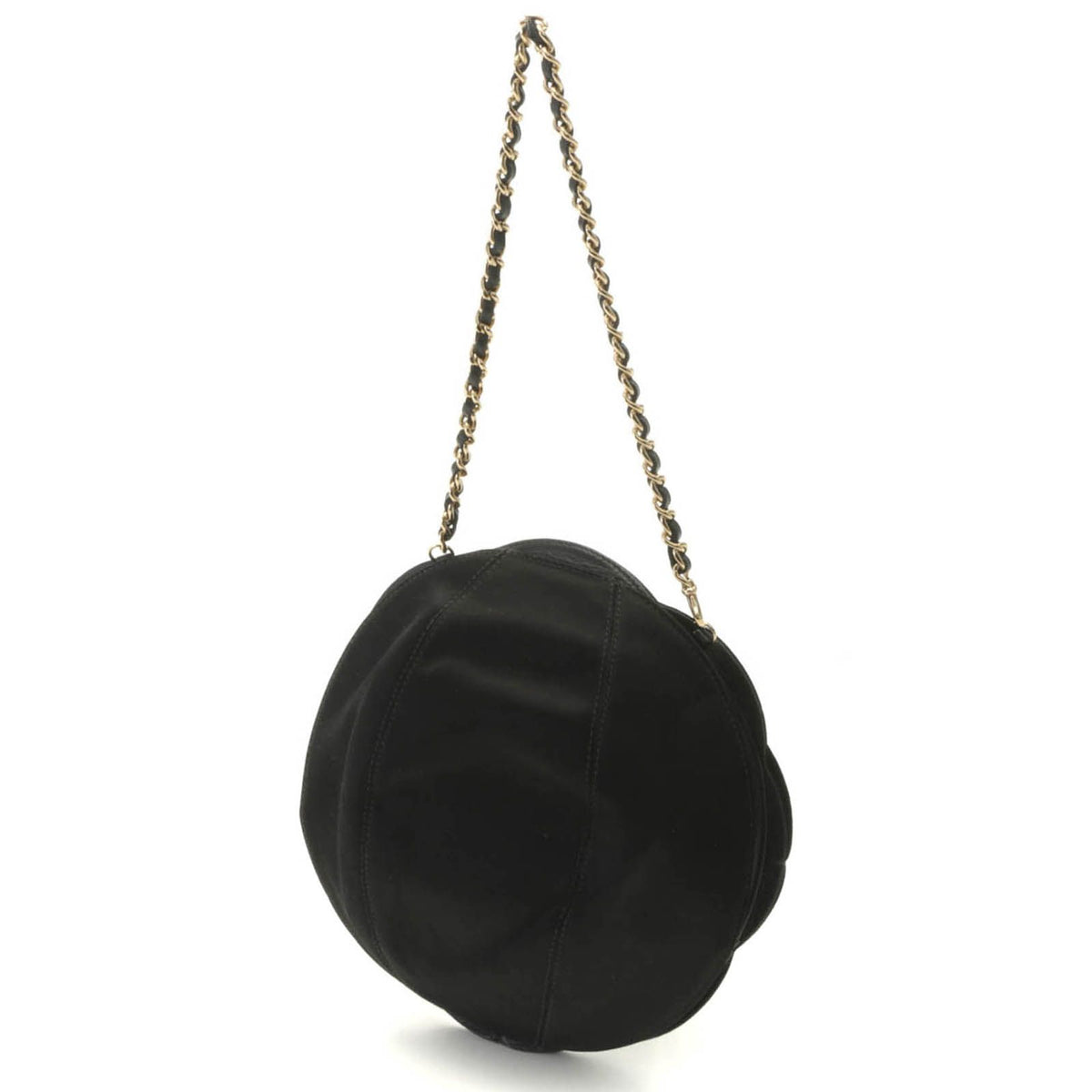 Chanel Handbag Camellia Black Gold Lambskin Satin — view 2