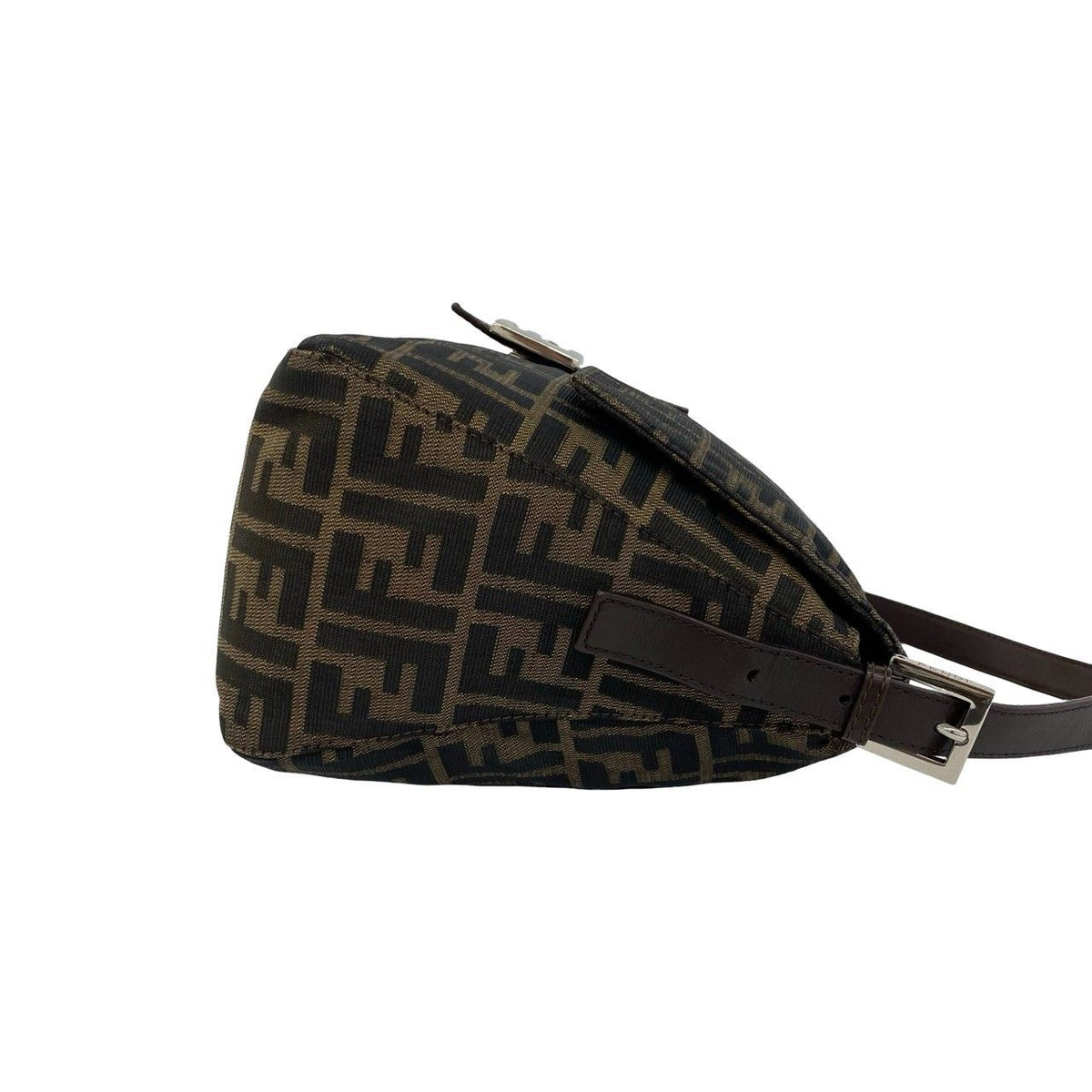 Fendi Vintage Mamma Bucket Zucca FF Logo Pattern Canvas Leather Shoulder Bag — view 6