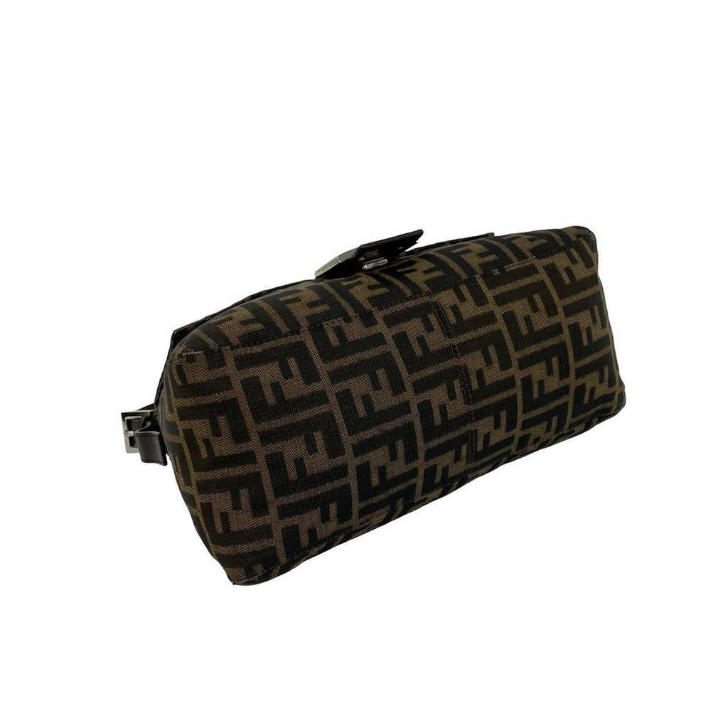 Fendi Vintage Mamma Bucket Zucca FF Logo Pattern Canvas Leather Shoulder Bag — view 7