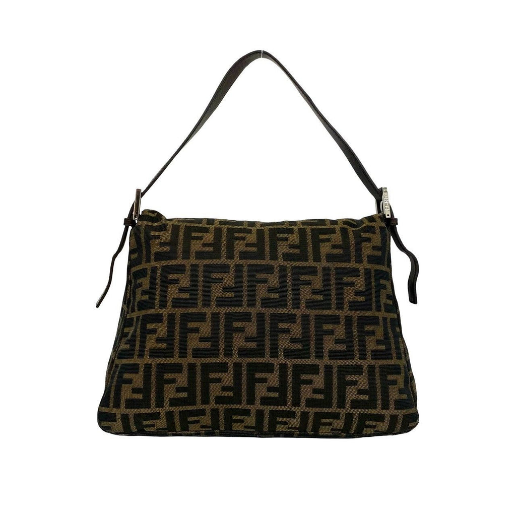 Fendi Vintage Mamma Bucket Zucca FF Logo Pattern Canvas Leather Shoulder Bag — view 3