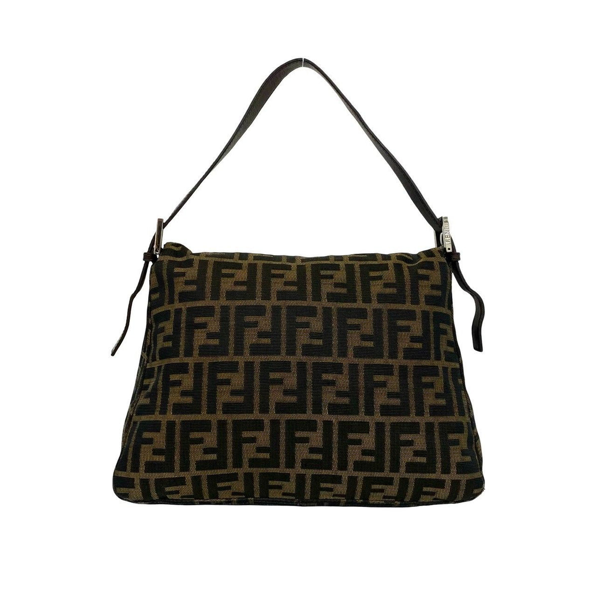 Fendi Vintage Mamma Bucket Zucca FF Logo Pattern Canvas Leather Shoulder Bag — view 3
