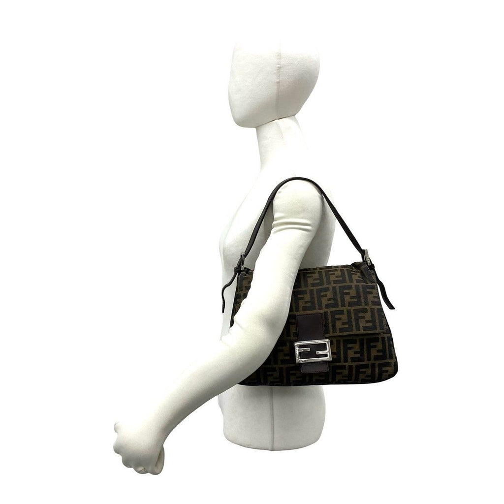 Fendi Vintage Mamma Bucket Zucca FF Logo Pattern Canvas Leather Shoulder Bag — view 2