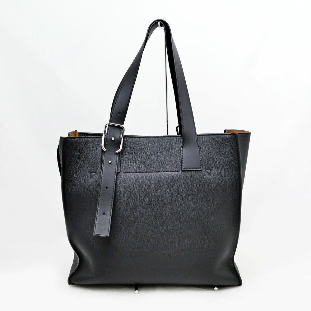 Loewe Horizontal Tote Bag Black Silver Anagram Leather with Charm — view 2