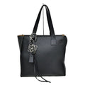 Loewe Horizontal Tote Bag Black Silver Anagram Leather with Charm