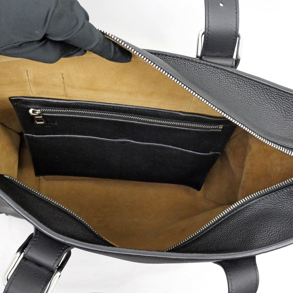 Loewe Horizontal Tote Bag Black Silver Anagram Leather with Charm — view 5