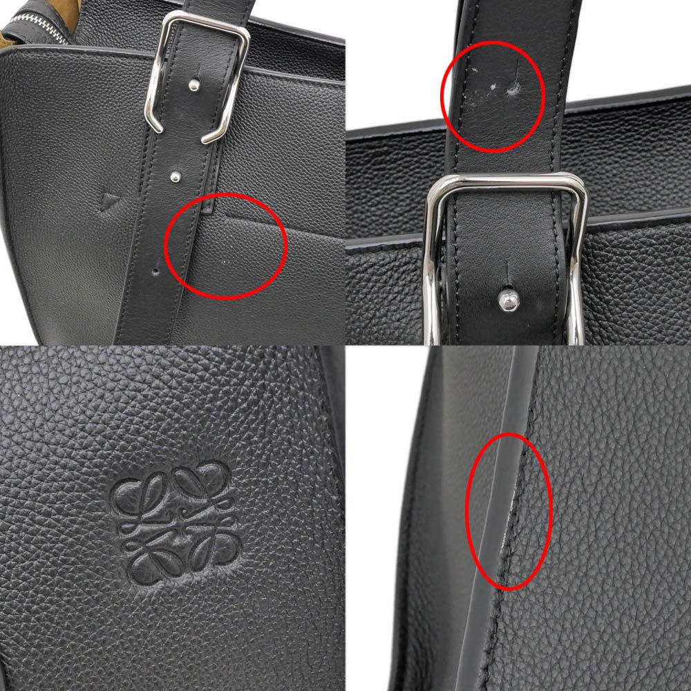 Loewe Horizontal Tote Bag Black Silver Anagram Leather with Charm — view 7