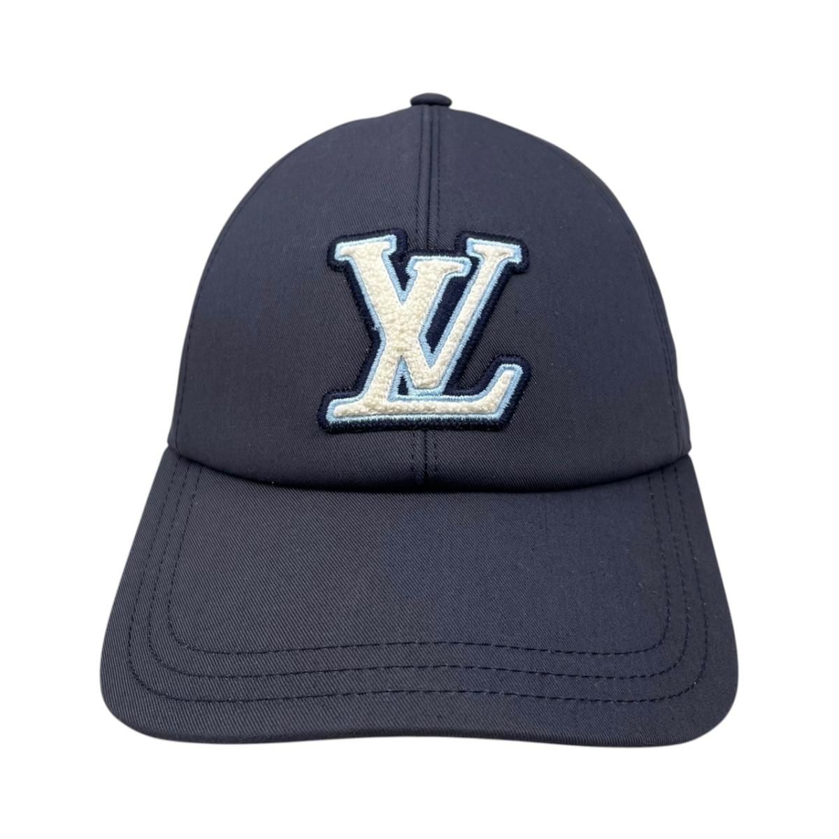 Louis Vuitton Hat Cap LV Signature M Cotton Logo Navy Blue — view 3