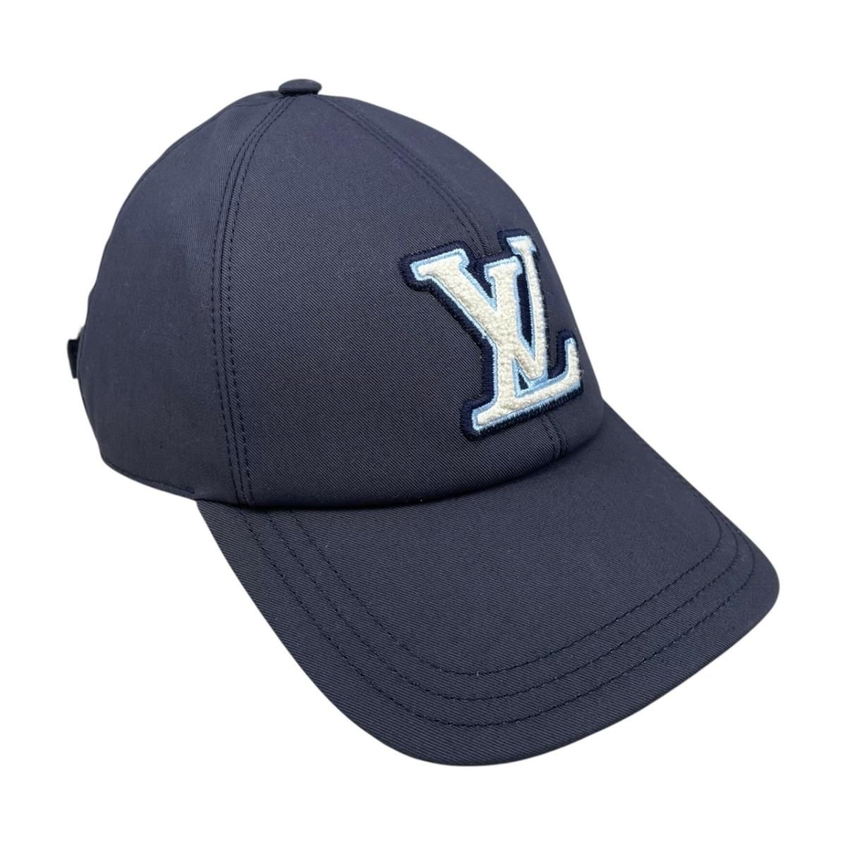Louis Vuitton Hat Cap LV Signature M Cotton Logo Navy Blue — view 2